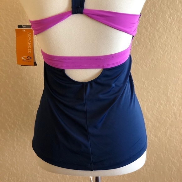 C9 By Champion Cut out Blue Purple Tankini Top size S - Picture 3 of 8